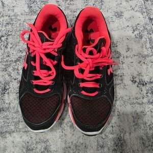 Under Armour Micro G Assert 4 Womens Running Shoes Black Pink 1252307-001 Size 6